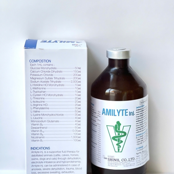 AMILYTE.Inj - ĐIỆN GIẢI HỖ TRỢ SUY NHƯỢC TRONG CÁC TRƯỜNG HỢP: MẤT NƯỚC, MẤT CÂN BẰNG ĐIỆN GIẢI VÀ GIẢM PROTEIN HUYẾT 