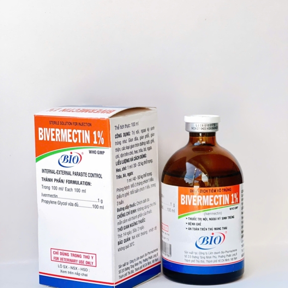 BIVERMECTIN 1% - TRỊ NỘI, NGOẠI KÝ SINH TRÙNG, BỆNH GHẺ, AN TOÀN TRÊN THÚ MANG THAI 