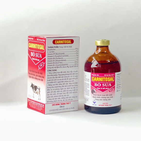 CARNITOSAL - KÍCH THÍCH TRAO ĐỔI CHẤT, TĂNG KHÔ-BÉO, SẢN LƯỢNG SỮA, NGỪA BIẾN CHỨNG SAU SINH 