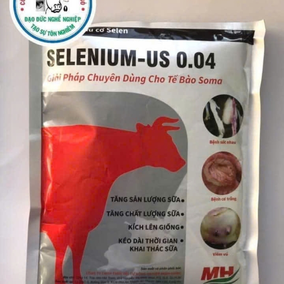 SELENIUM-US 0.04 - TĂNG SẢN LƯỢNG SỮA, CHẤT LƯỢNG SỮA, KÍCH LÊN GIỐNG, KÉO DÀI THỜI GIAN KHAI THÁC SỮA