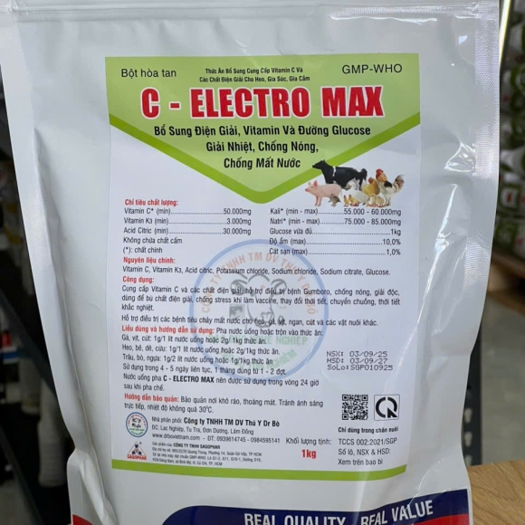 C-ELECTRO MAX - BỔ SUNG ĐIỆN GIẢI, VITAMIN VÀ ĐƯỜNG GLUCOSE, GIẢI NHIỆT, CHỐNG NÓNG, CHỐNG MẤT NƯỚC 