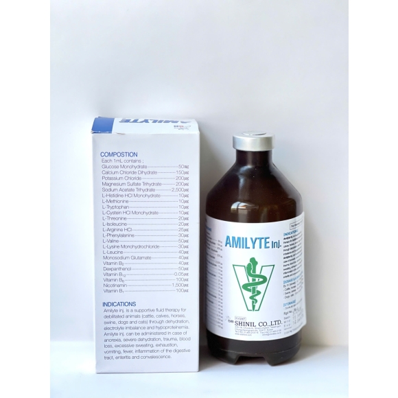 AMILYTE.Inj - ĐIỆN GIẢI HỖ TRỢ SUY NHƯỢC TRONG CÁC TRƯỜNG HỢP: MẤT NƯỚC, MẤT CÂN BẰNG ĐIỆN GIẢI VÀ GIẢM PROTEIN HUYẾT 