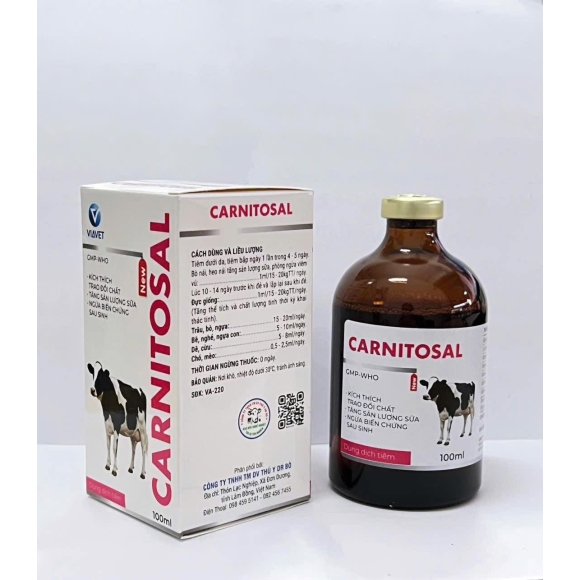 CARNITOSAL - KÍCH THÍCH TRAO ĐỔI CHẤT, TĂNG KHÔ-BÉO, SẢN LƯỢNG SỮA, NGỪA BIẾN CHỨNG SAU SINH 