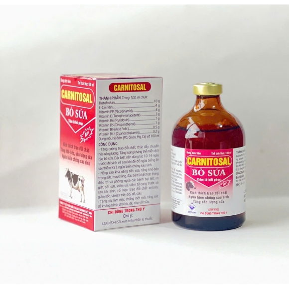 CARNITOSAL - KÍCH THÍCH TRAO ĐỔI CHẤT, TĂNG KHÔ-BÉO, SẢN LƯỢNG SỮA, NGỪA BIẾN CHỨNG SAU SINH 