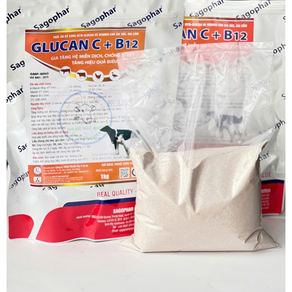 GLUCAN C + B12 - THỨC ĂN BỔ SUNG BETA - GLUCAN VÀ VITAMIN CHO GIA SÚC GIA CẦM