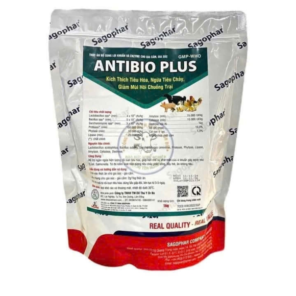 ANTIBIO PLUS -THỨC ĂN BỔ SUNG LỢI KHUẨN VÀ ENZIM CHO GIA SÚC GIA CẦM - KÍCH THÍCH TIÊU HOÁ , NGỪA TIÊU CHẢY , GIẢM MÙI HÔI CHUỒNG TRẠI